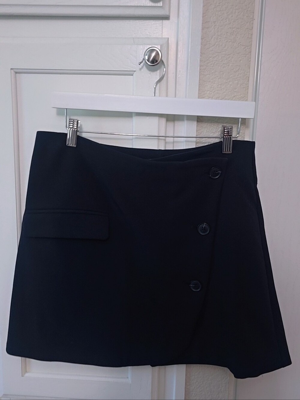 a new day Black Button-Trim Mini Skirt